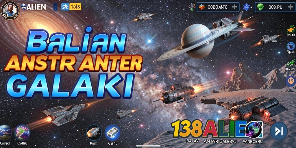 Tampilan gameplay balapan luar angkasa yang menegangkan di 138ALIEN.