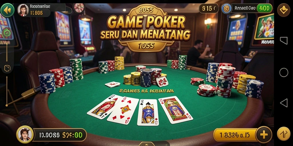 Tampilan gameplay Poker yang menarik dan mendebarkan.