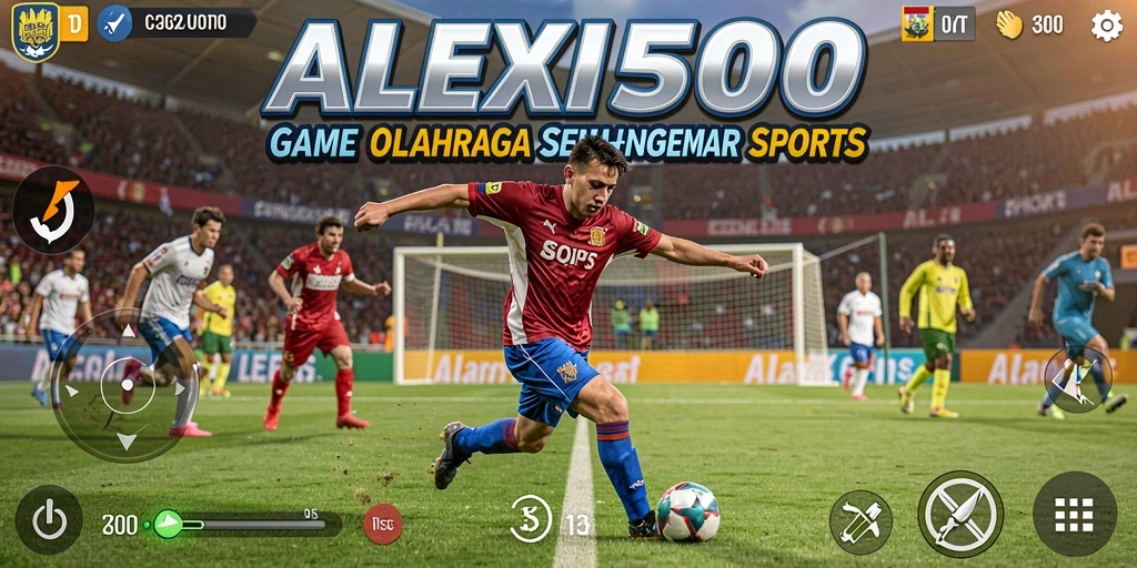 Tangkapan layar gameplay ALEXIS500 dengan aksi olahraga yang mendebarkan.