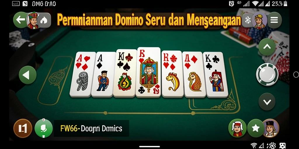 Tampilan gameplay seru dari aplikasi Domino FW66 yang menarik.