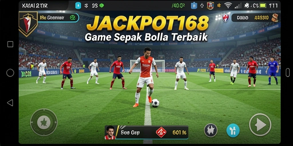 Tampilan gameplay menarik dalam JACKPOT168 dengan grafis sepak bola yang luar biasa.