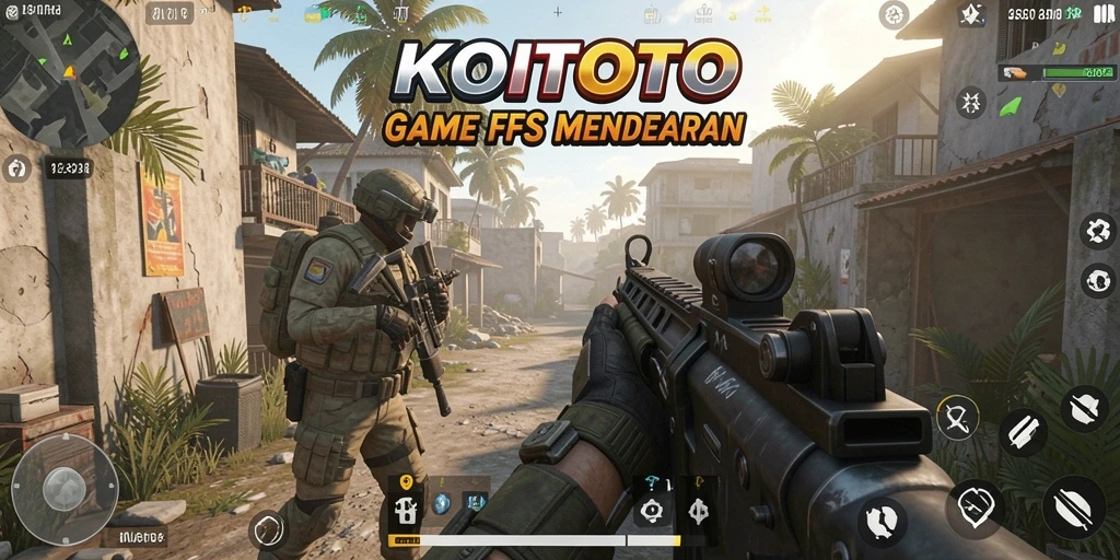 Screenshot gameplay KOITOTO yang menggambarkan aksi tembak-menembak yang mendebarkan.