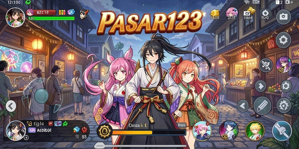 Screenshot gameplay PASAR123 menampilkan aksi pertarungan karakter anime.