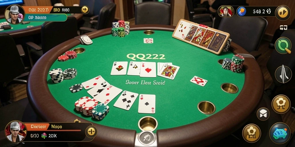 Gameplay menarik Poker di QQ222 dengan grafik dan animasi modern.