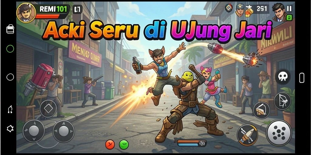Tampilan gameplay seru dari REMI101 yang penuh aksi.