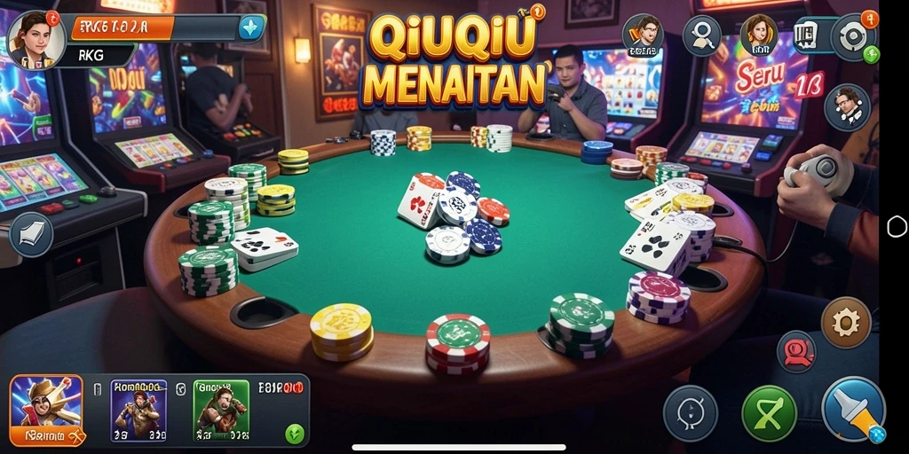 Tampilan gameplay QiuQiu yang seru dan interaktif.
