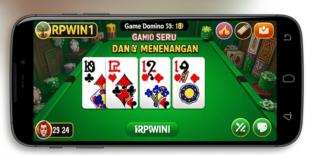 Tangkapan layar gameplay seru dari RPWIN1 yang menampilkan aksi permainan domino.