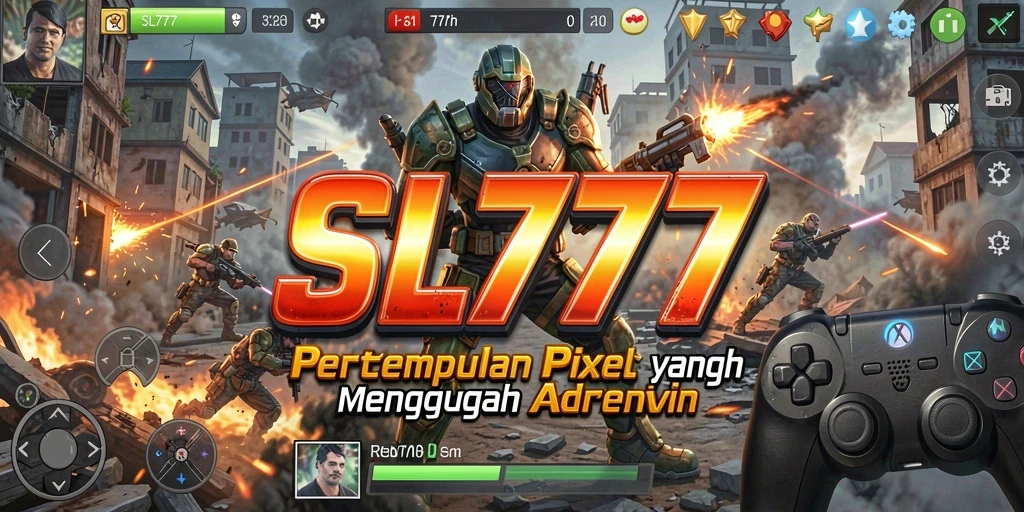 Tampilan gameplay SL777 dengan pertempuran intens di arena.