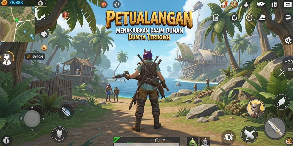 Tampilan gameplay ZK988 yang menakjubkan dalam dunia terbuka.